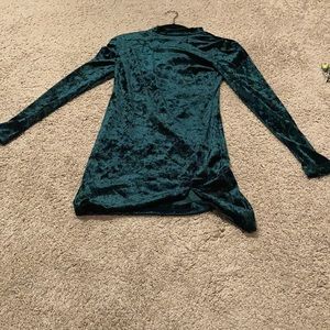 Green velvet dress